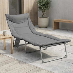 vidaXL Foldable Grey Beach Sunbed vidaXL Foldable Grey Beach Sunbed
