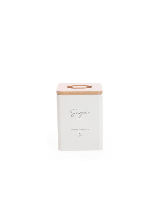 Oriana Ferelli Kitchen Trend Sugar Vase with White Lid 11.2x11.2x15cm 1 Piece