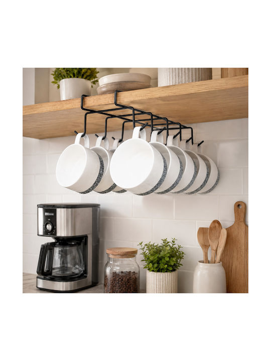 ForHome Βάση για Κούπες Μεταλλική 28x18εκ. Μαύρη