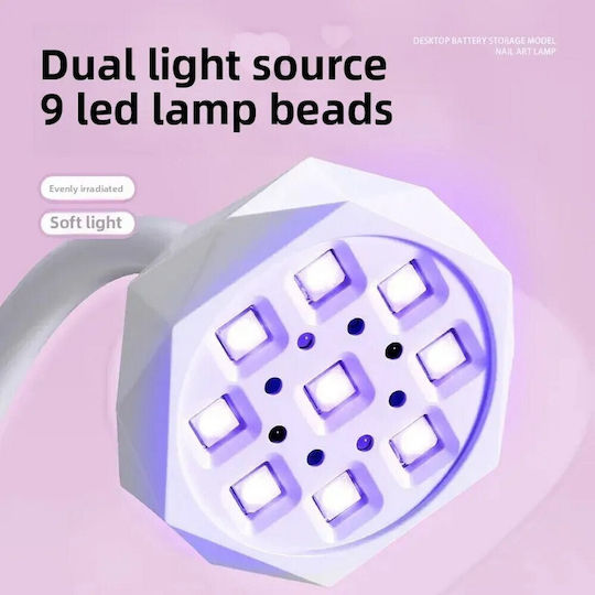 Rechargeable Nail Polish Curing Lamp UV / LED Battery 27W White