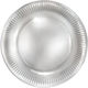 Silver Paper Plates Birthday 18cm 8pcs