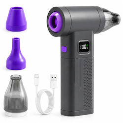 Suflantă De Aer Comprimat 2 În 1 150000 Rotații Pe Minut Aspirație Suflare 5 Niveluri Ecran Digital Led Usb-c 3 Duze Gri Suflantă De Aer Comprimat 2 În 1 150000 Rotații Pe Minut Aspirație Suflare 5 Niveluri Ecran Digital Led Usb-c 3 Duze Gri