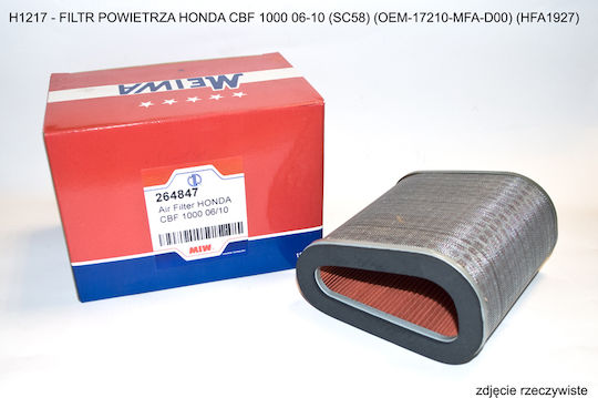 Въздушен Филтър Miw Meiwa Honda Cbf 1000 06-10 Sc58 Hfa1927 Качество