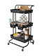 Relaxdays Metal Kitchen Trolley Black 87x43x38cm