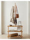 SteweHome Wooden Brown Coat Rack 196cm