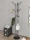 SteweHome Metallic Black Freestanding Coat Rack 160cm