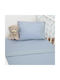 Baby Oliver Set Baby Sheets Crib Cotton Fitted Des. 451 Light Blue 110x170cm 3pcs