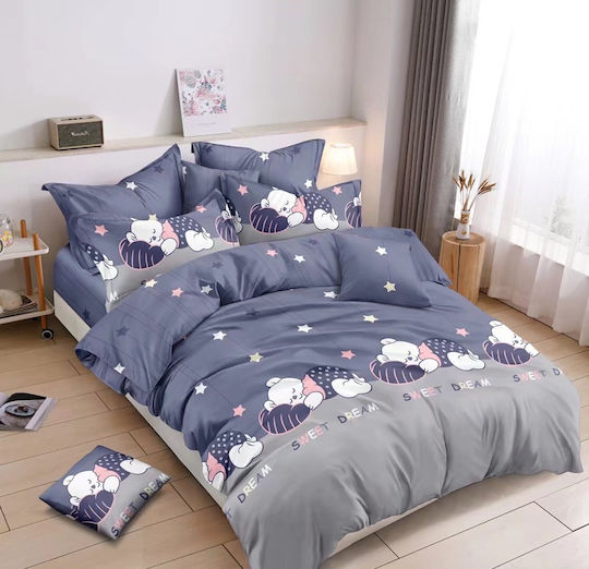 To Megalo Pazari Set Kids Duvet Cover Single Blue