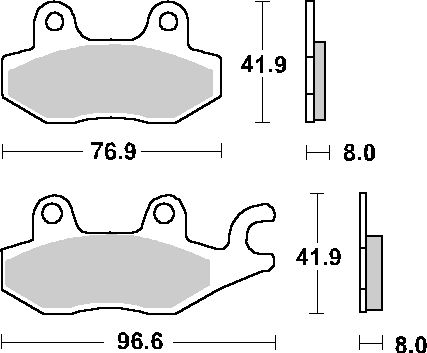 SBS Motorradbremsbeläge Kh165 Kh215 Racing Doppelkarbon Schwarz Farbe