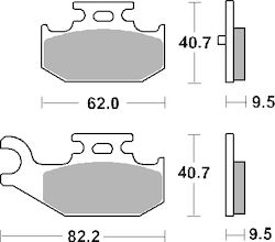 Sbs Brake Pads Kh428 Off-road Sintered Gold Color Fits Yamaha Yfm 450 660 700 Raptor Rhino Rear