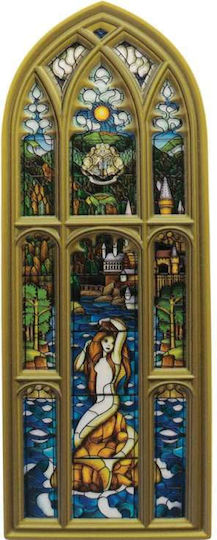 FaNaTtik Harry Potter Resin Plaque Mermaid Stained Glass Window Figure