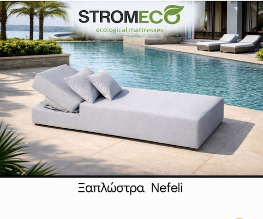 Strom Eco Beach Sunbed Grey with Pillow 210x80x40cm