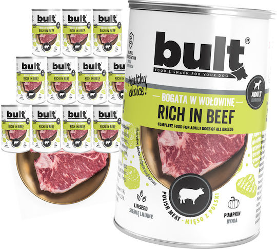 Bult Hrana Umedă Pentru Câini în Conservă cu Carne de Vită și Carne 12x400gr