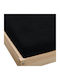 KZ Cearceaf de Pat Super Dublu cu Elastic 160x200cm Negru