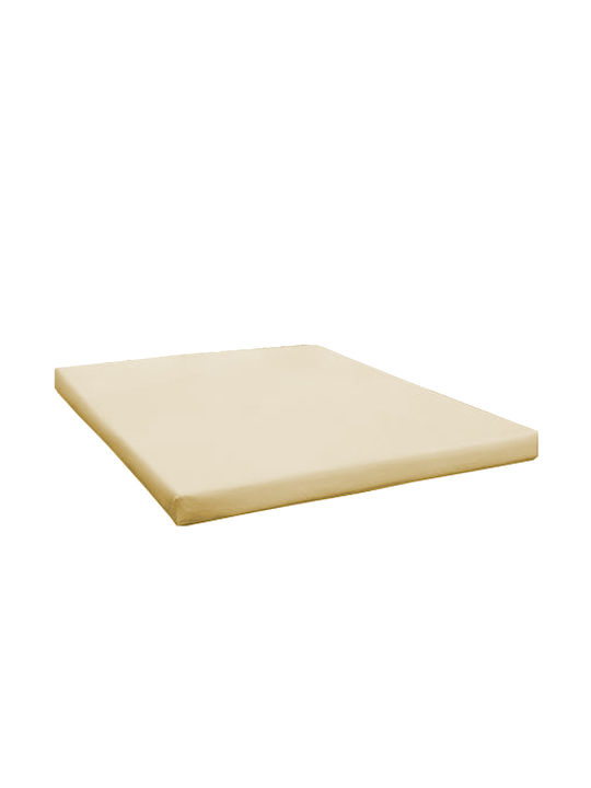 KZ Bettlaken für Einzelbett mit Gummibettlaken 90x200cm Hell Beige
