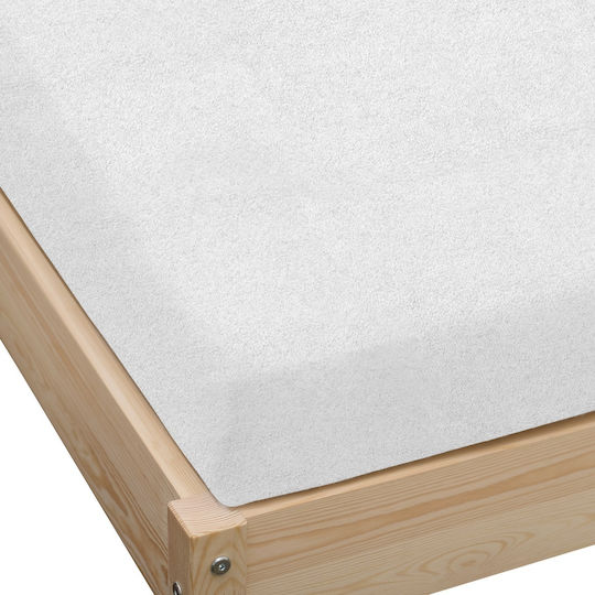 KZ Cearceaf de Pat King Size cu Elastic 180x200 cm Alb