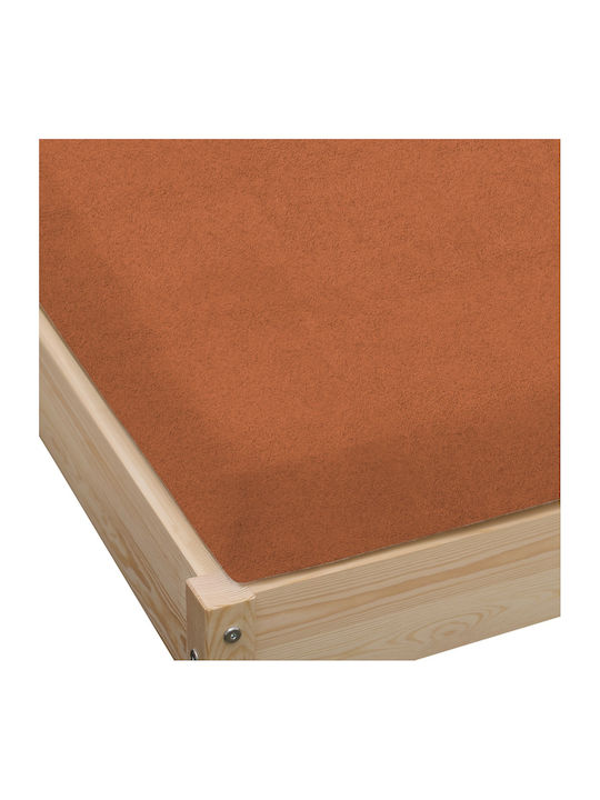 KZ Σεντόνι Υπέρδιπλο με Λάστιχο 160x200εκ. Rust