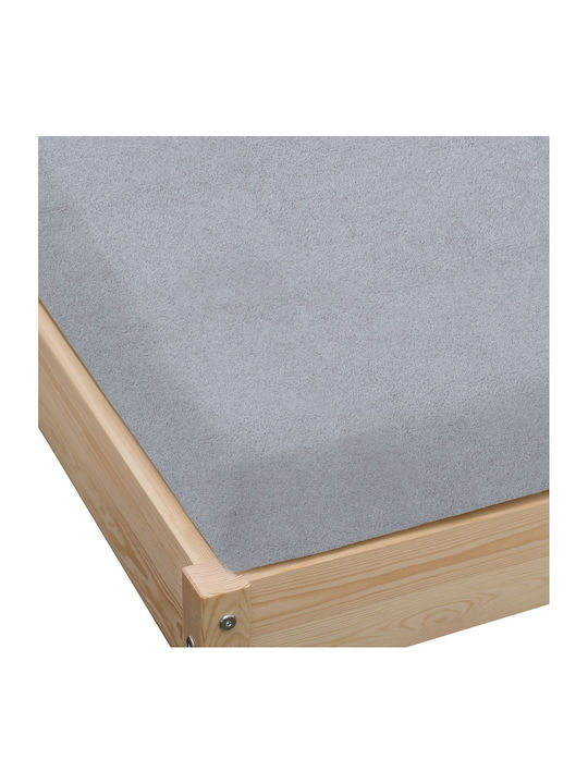 KZ Cearceaf de Pat Single cu Elastic 90x200 cm Gri