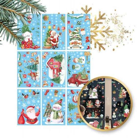 Ecarla Christmas Colorful Window Stickers 9 Sheets 20x30cm Nkd12
