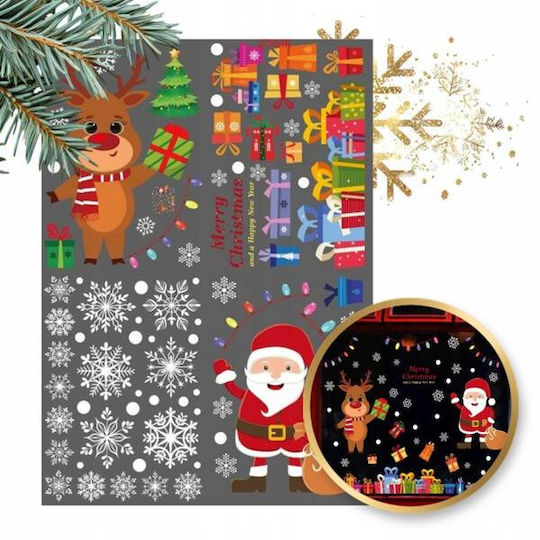 Ecarla Weihnachtsaufkleber Bunte Fensteraufkleber 4 Stücke 25x35cm Nkd15