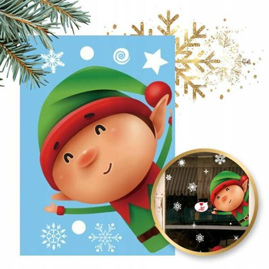 Ecarla Christmas Colorful Window Stickers 1 Sheet 20x30cm Nkd17