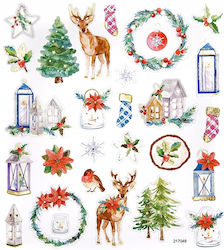 Decorative Stickers Christmas Holidays Mix Animals 28pcs