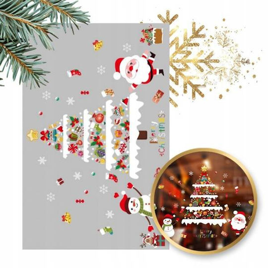 Ecarla Weihnachtsaufkleber Bunte Fensteraufkleber 2 Stücke 90x30cm Nkd23
