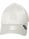 New Era New York Yankees Mlb Satin Bow Back Grey 9forty Adjustable Cap Women's Jockey Grey