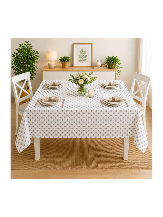 Pucioasa Τραπεζομάντηλο Βαμβακερό Grey Dots 120x160εκ.