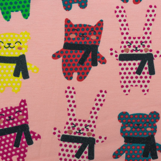 Vostex Hochzeitsgeschenkmaterialien Stoff Cotton Gedruckte Kinder Stoffe Gr.sqr.mt 103 Breite 150 Cm Rosa Bären Borten