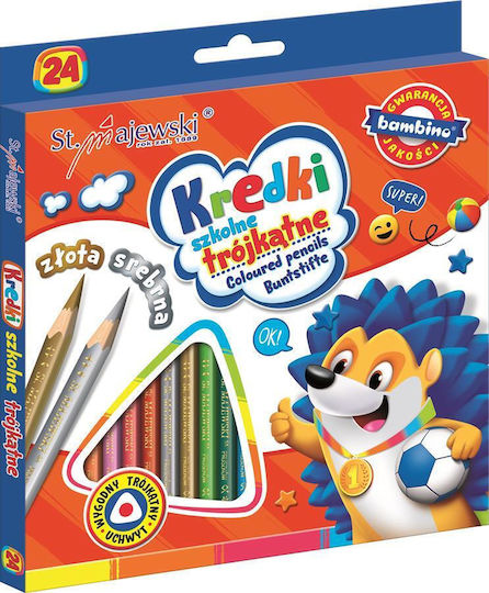 Bambino Triangular School Pencils 24 Colors St-kxx-p24x-080-stxx-st