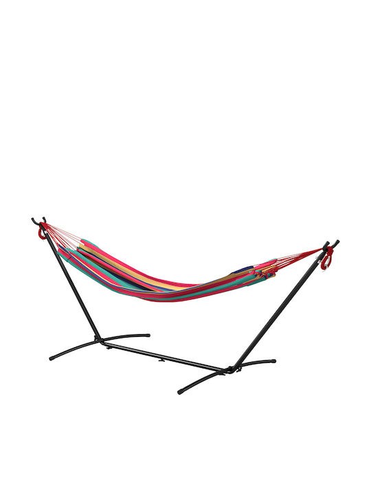 Outsunny Fabric Hammock with Stand Red 310x117x105cm Outsunny Fabric Hammock with Stand Red 310x117x105cm