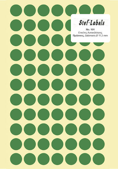 Stef Labels 1 Piece Adhesive Labels in Green Colour 11.5mm