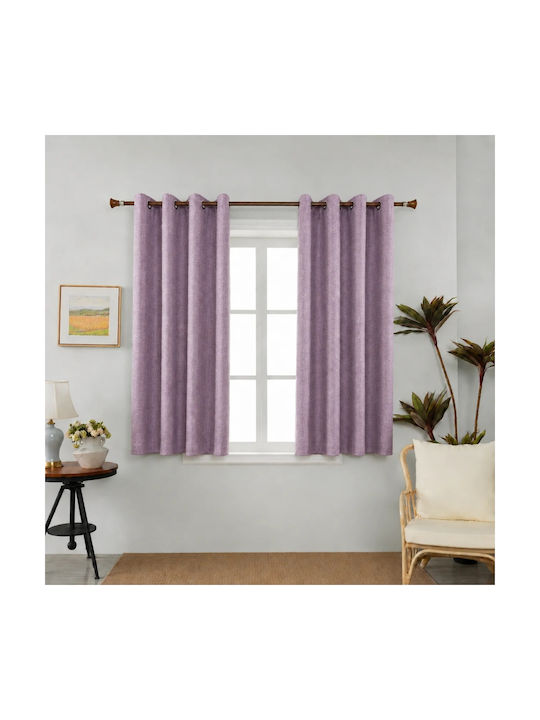 My Home Luxury Vorhang mit Grommets Linen Lila 200x140cm