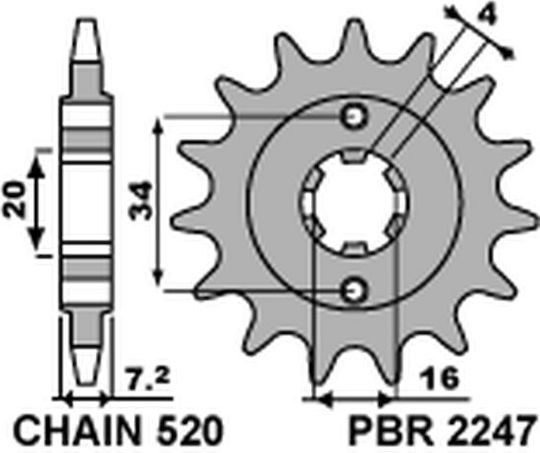 Pbr Jtf1903 Front Sprocket 14 Ktm 125 Duke Steel Durable Strong