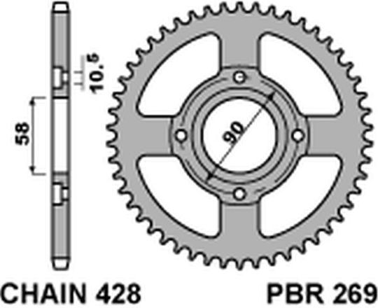 Pbr Jtr269 39 Pinion Spate Honda Cb 125t Oțel Durabil Puternic