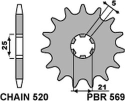 Pbr Предно Зъбно Колело Jtf569 14 Kawasaki Кх 250 Yamaha Yz 250 Стоманено