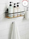 SteweHome Wall Mounted Bathroom Shelf Metallic Black