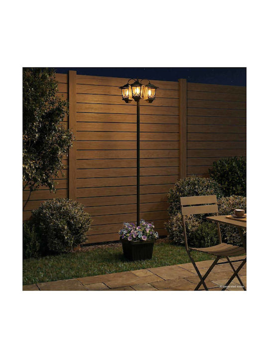 vidaXL LED Außenstehlampe für den Außenbereich mit Warmes Weiß Licht Schwarz