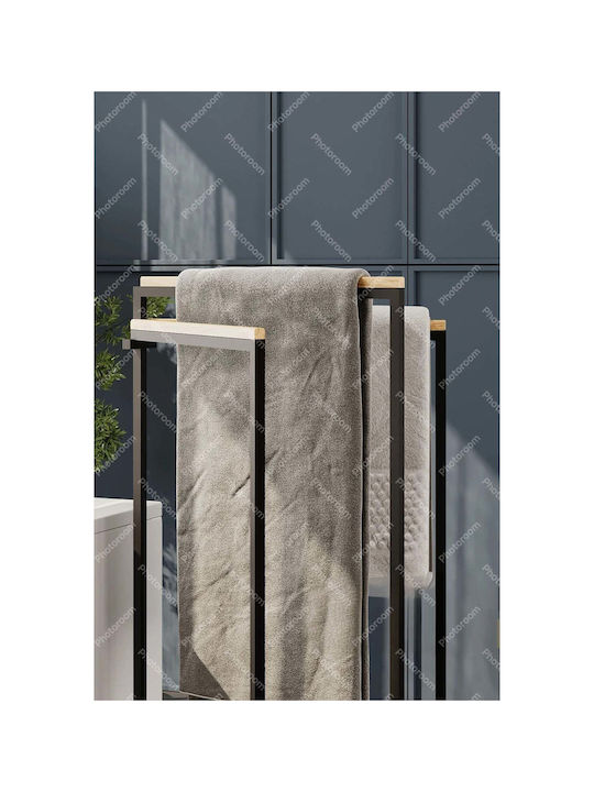 SteweHome Triple Wall-Mounted Bathroom Rail with Screws Black