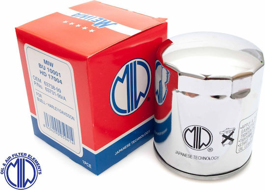Miw Meiwa Harley-davidson Oil Filter Chromed Hf171c 50