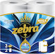 Zebra White Mega Χαρτί Κουζίνας 2 Ρολά 3 Φύλλων 2 Συσκευασίες