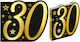 Guest Book Black Gold Number 30 Birthday
