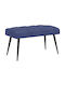 Velvet Blue Police Dining Bench 80x40x46cm
