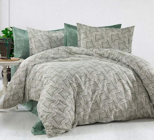 MayHome Σετ Πάπλωμα King Size 260x240εκ. Polycotton Γεωμετρικό
