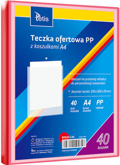Pp Presentation Folder 40 Sleeves A4 Red