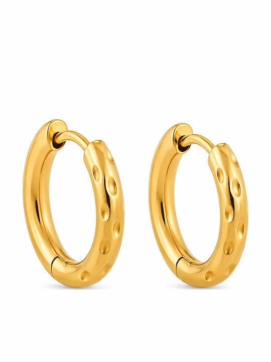 Senza Senza Earrings Hoops from Steel Gold Plated
