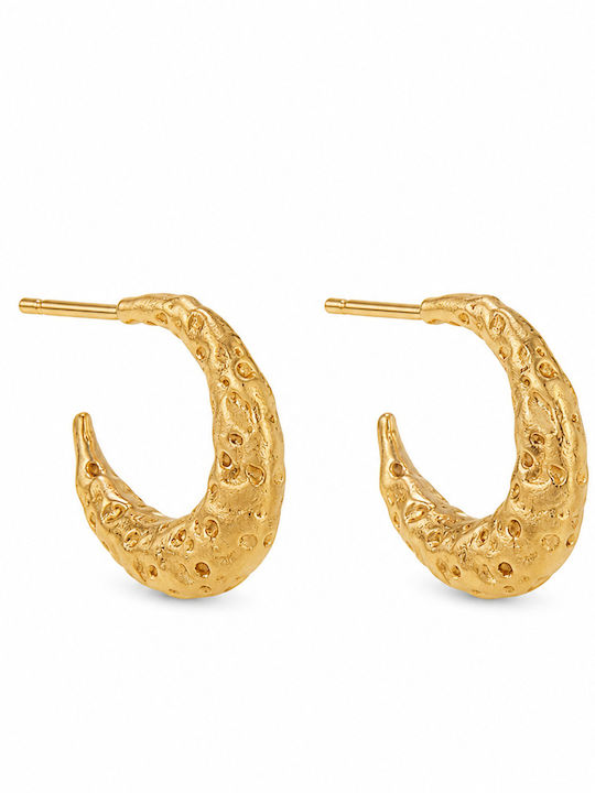 Senza Senza Silver Gold Plated Hoops Earrings