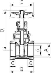 Gate Valve F F 1"