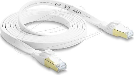 DeLock Flat U/FTP (STP) Cat.8.1 Network Cable Ethernet 2m White